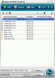 Aimersoft WMA Converter screenshot